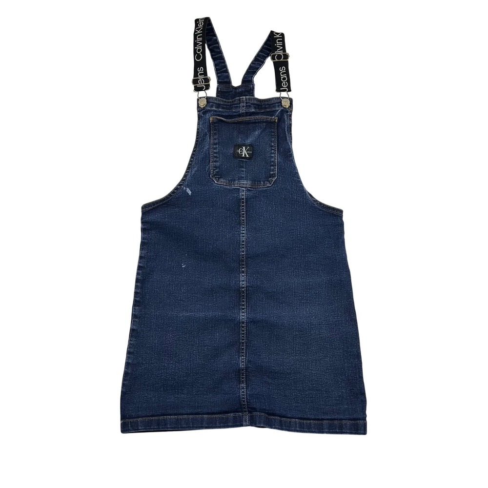 Calvin Klein Jeans Women‎ Denim Overall Dress Blue CK Logo Size L G G